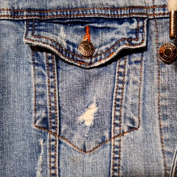 Hollister California Denim & Sweatshirt Hooded Jacket Men's Size XS
